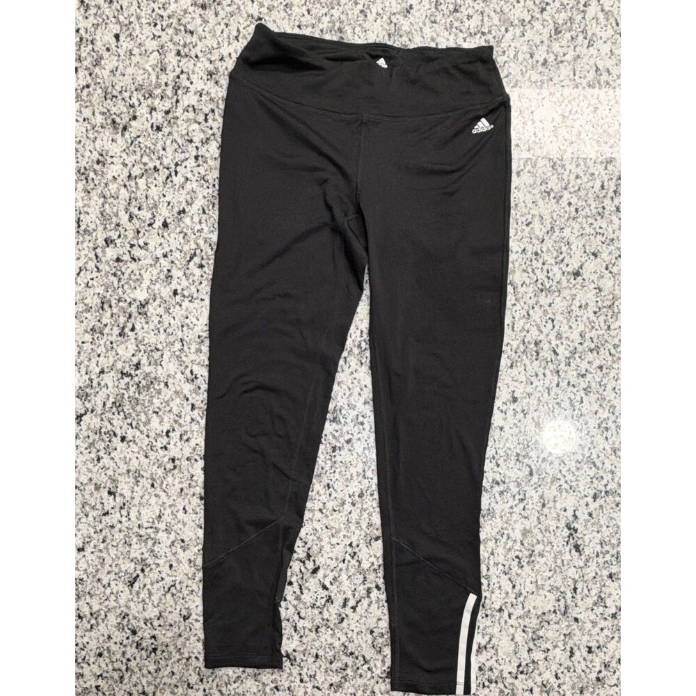 Adidas Golf Womens High Rise 3-Stripe Size M Black Tights 26" Inseam